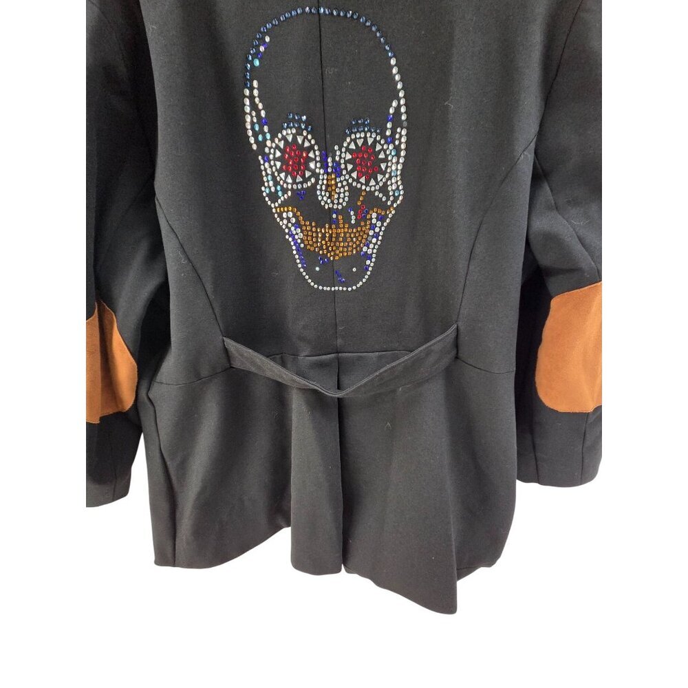 Sheryl Crow Black Riding Jacket Rhinestone Skull Blazer Size M - Picture 6 of 10